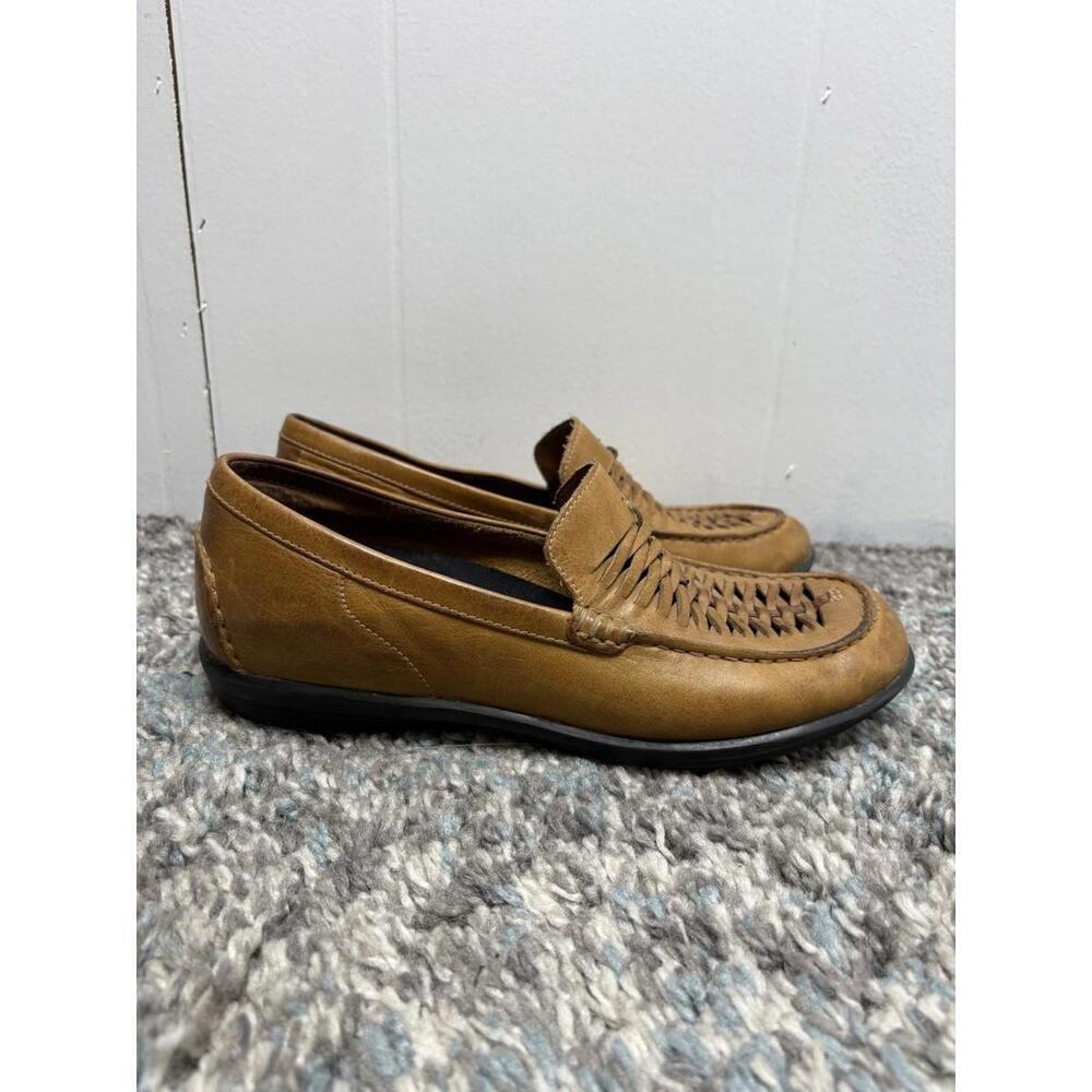 Aetrex Shoes Womens 8.5 Tiana Loafers Basket Weave Slip On Closed Toe Leather